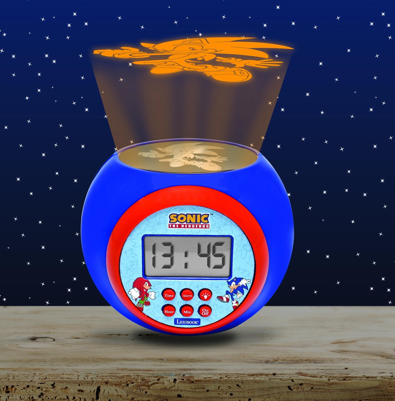 Ceas desteptator cu proiector Sonic, LEXIBOOK, 11.8x11x9.1 cm, albastru - imagine 4